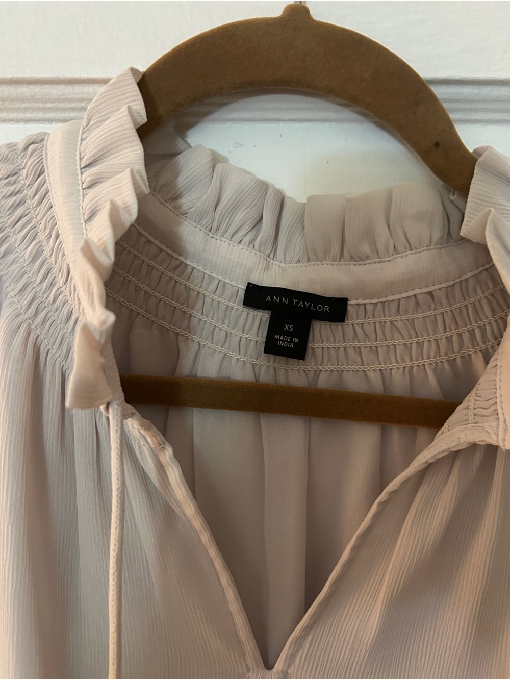 Ann Taylor Ruffled Tie-Neck Blouse - Picture 2 of 4